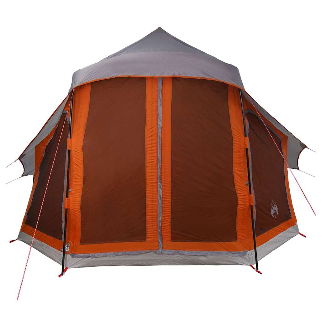 Tipi Zelt mit Dach Grau und Orange 404 x 370 x 270 cm Taft