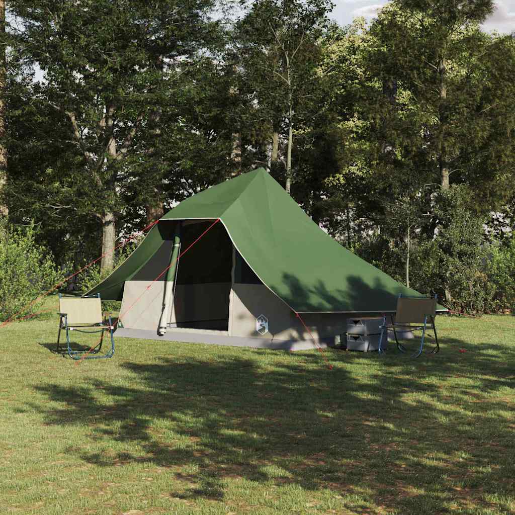Tipi Zelt mit Dach mit Speicher Grün 364 x 281 x 257 cm Taft