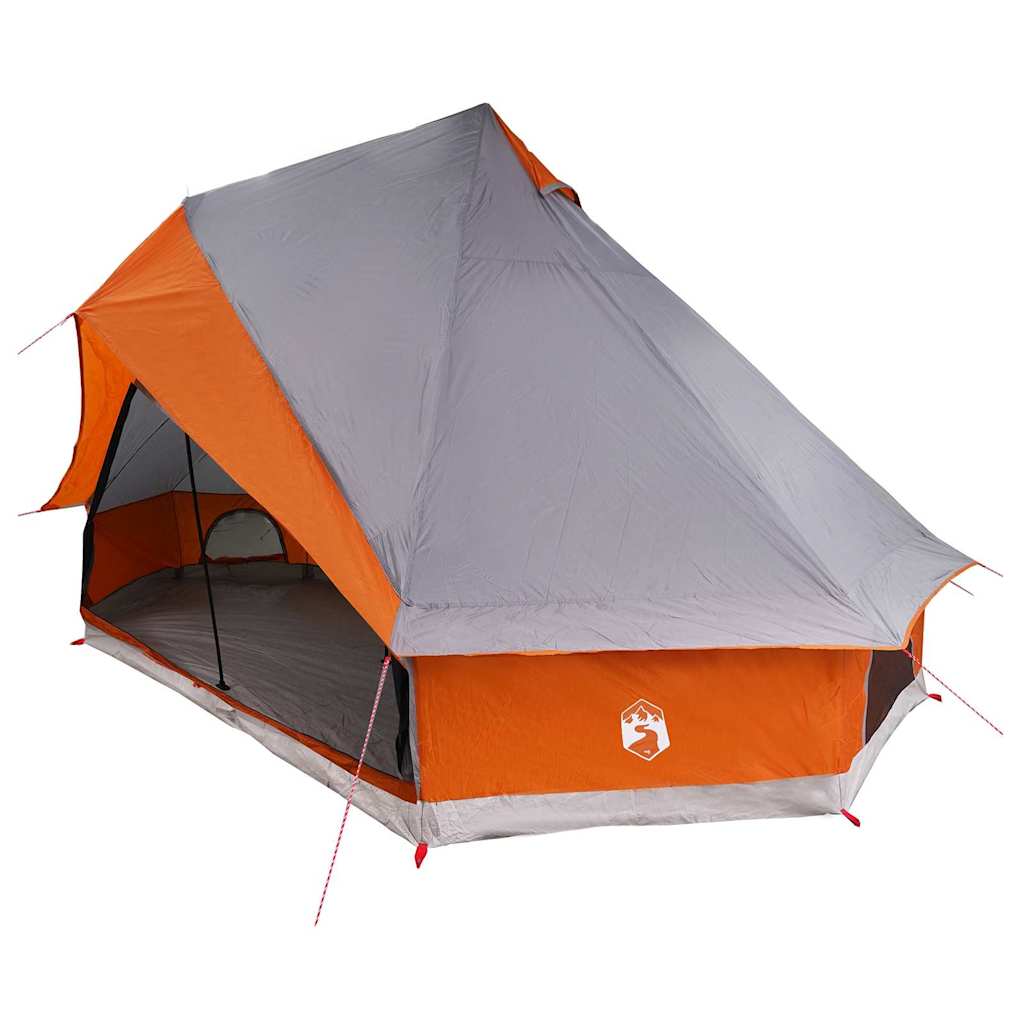Tipi Zelt mit Dach Grau und Orange 400 x 346 x 250 cm Taft