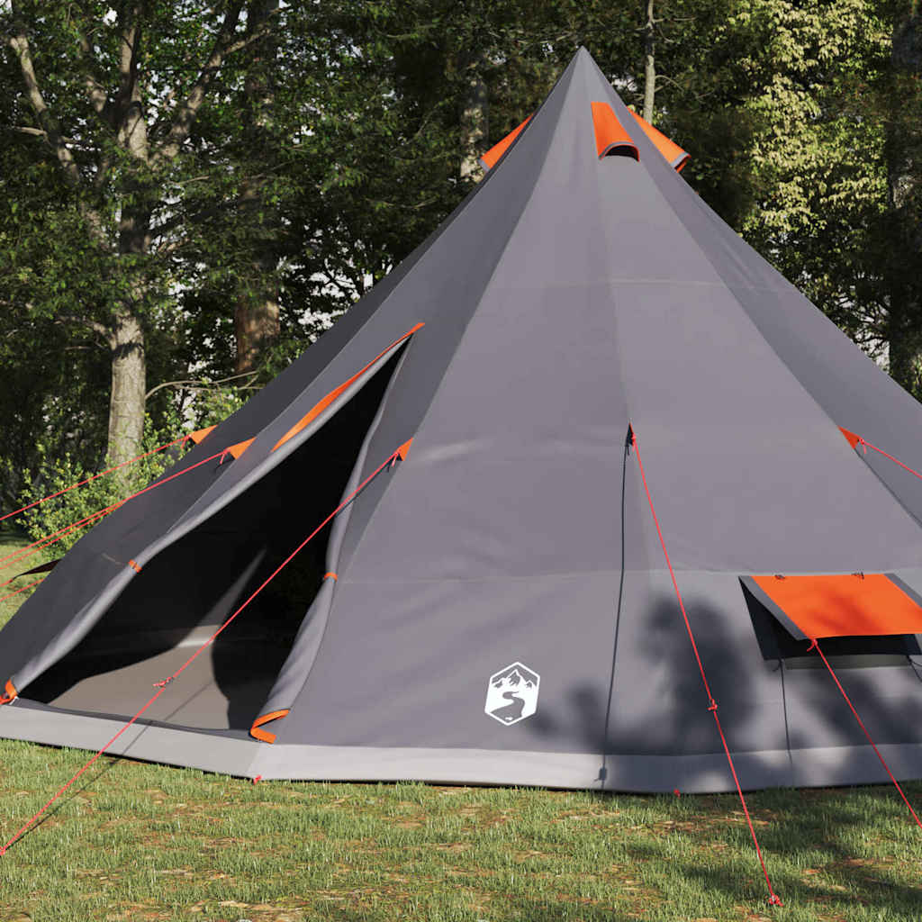 Tipi Zelt mit Dach Grau und Orange 560 x 560 x 300 cm Taft