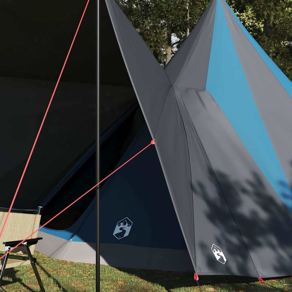 Tipi Zelt mit Dach mit Speicher Blau 510 x 690 x 330 cm Taft