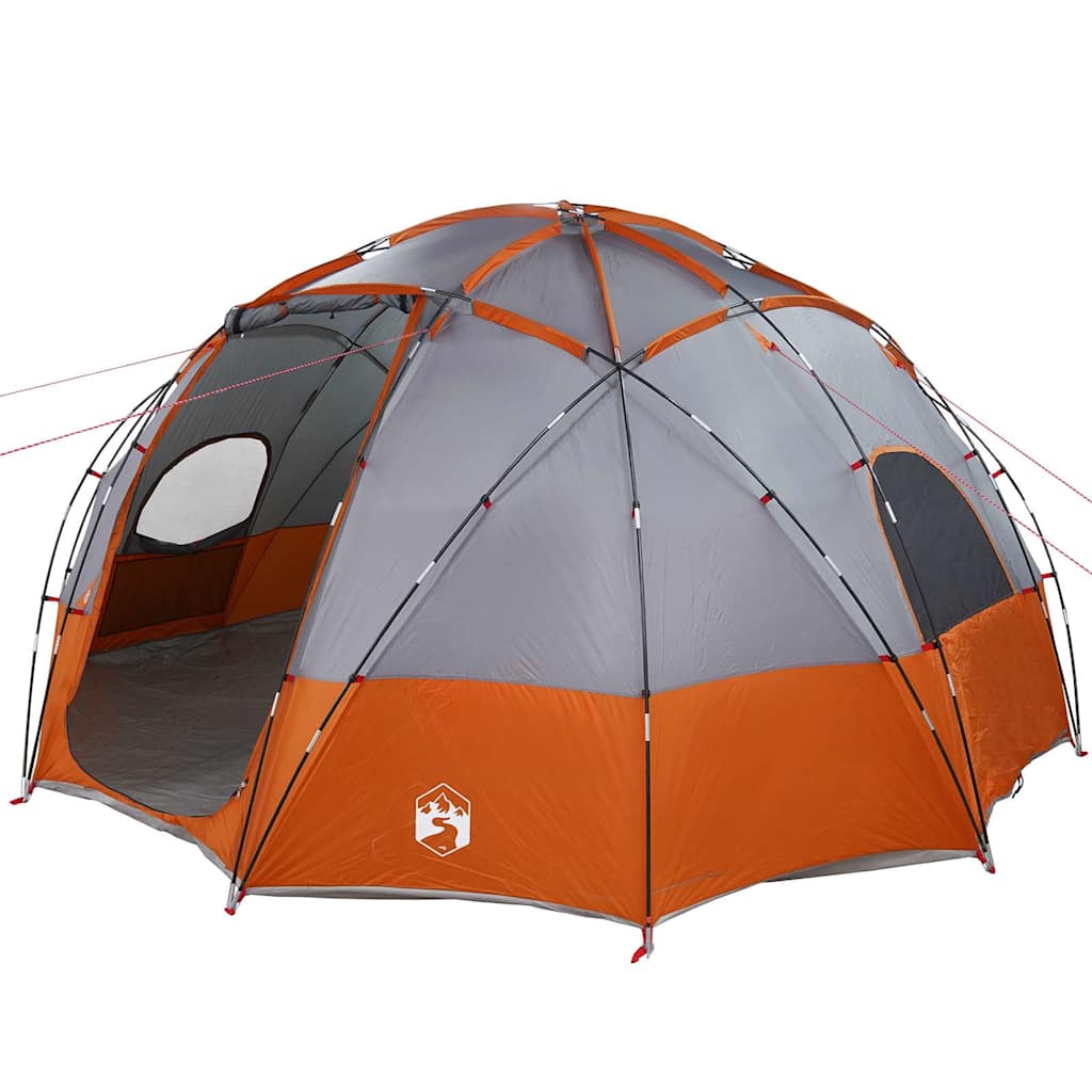 Kuppelzelt mit Dach Grau und Orange 475 x 475 x 235 cm Taft