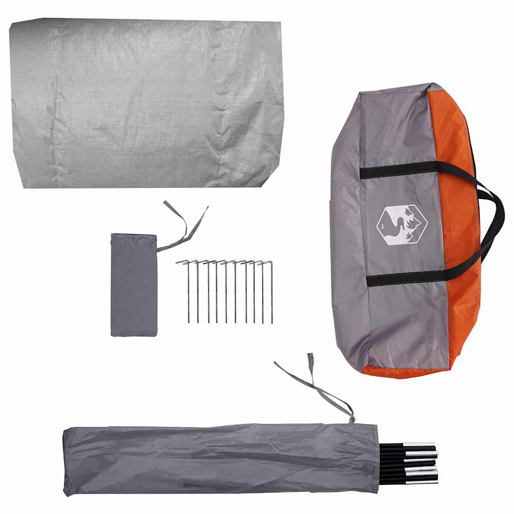 Fahrradgarage mit Dach Grau und Orange 256 x 222 x 182 cm Taft