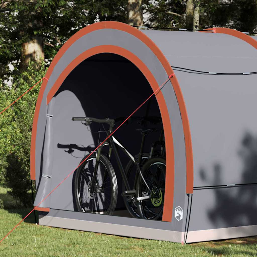 Fahrradgarage mit Dach Grau und Orange 256 x 222 x 182 cm Taft