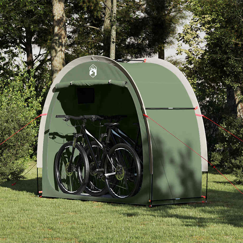 Fahrradgarage mit Dach mit Speicher Grün 210 x 90 x 174 cm
