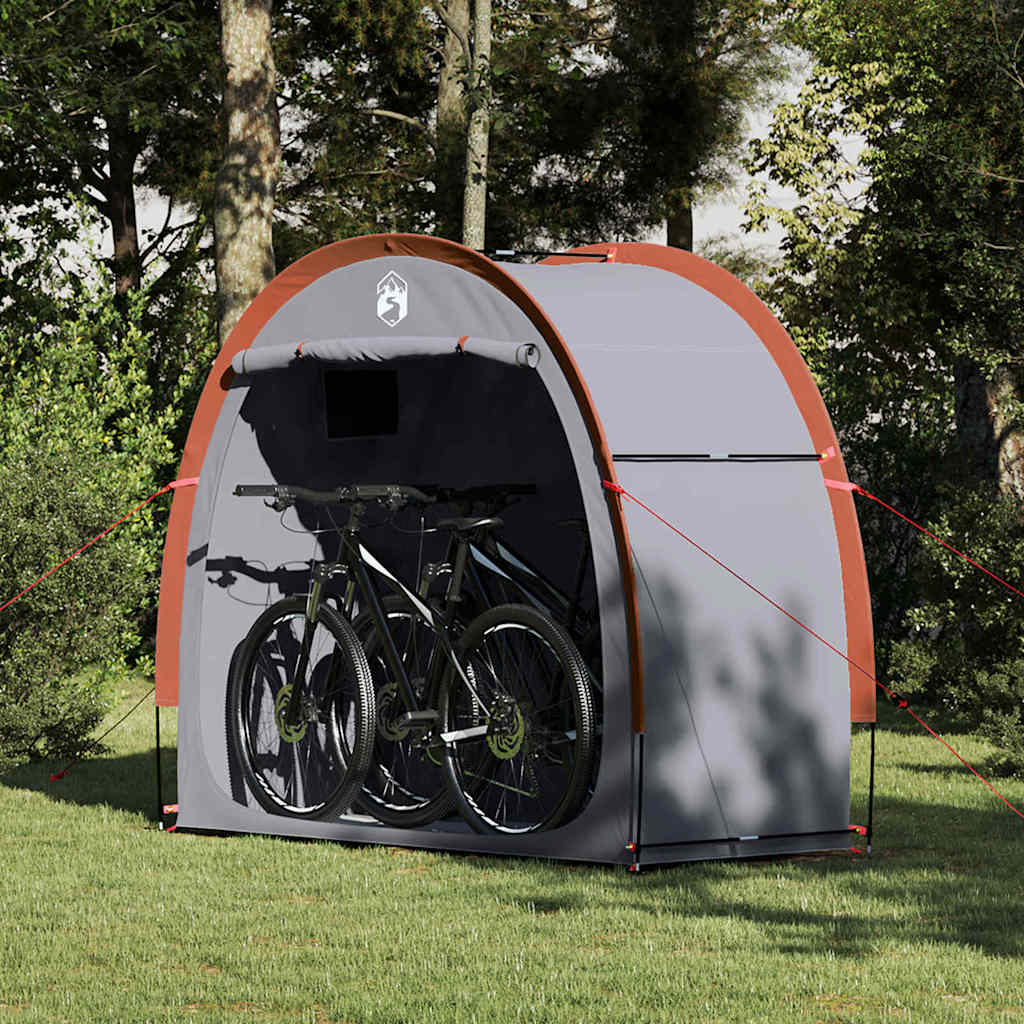 Fahrradgarage mit Dach Grau und Orange 210 x 90 x 174 cm