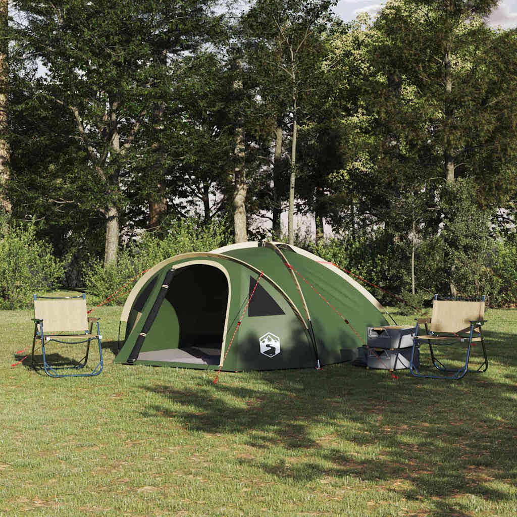 Campingzelt mit Dach Grün 308 x 268 x 130 cm Polyester