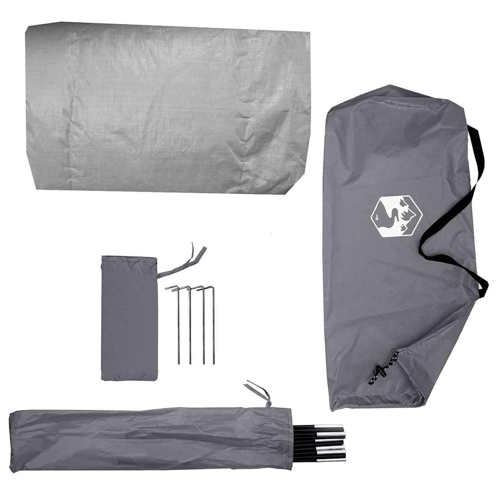 Zelt mit Dach mit Speicher Grau und Schwarz 236 x 150 x 136 cm