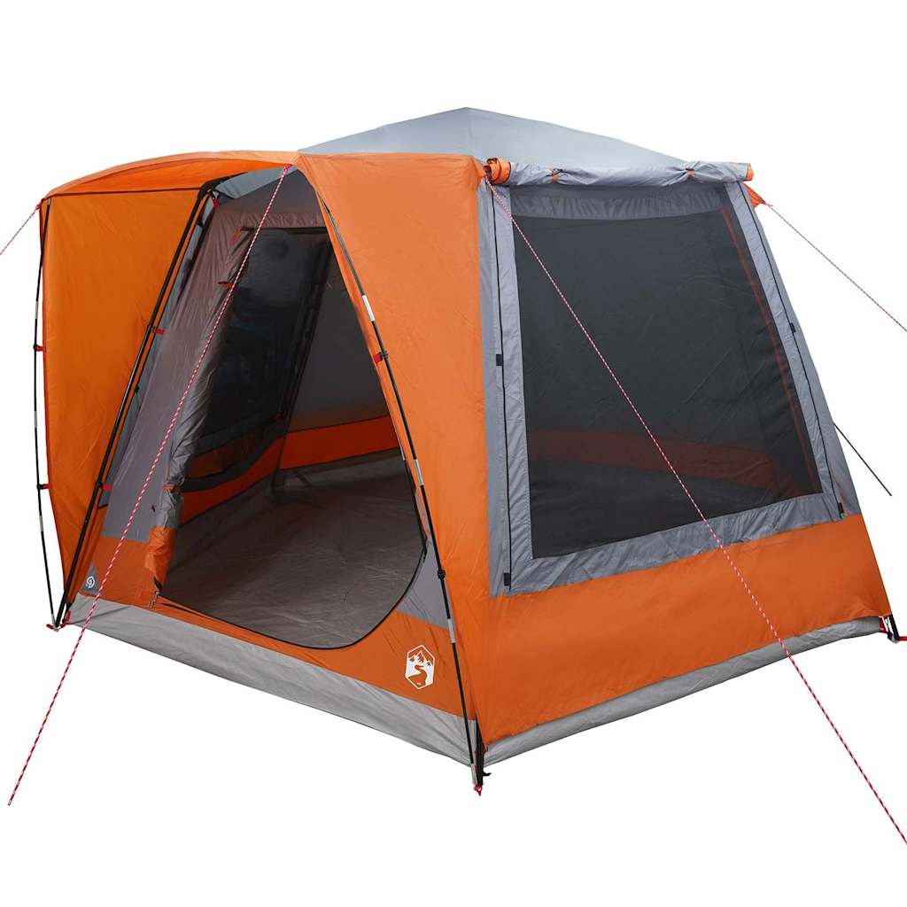 Campingzelt Hütte Grau und Orange 420 x 420 x 227 cm Polyester