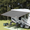 Wohnwagenmarkise Personen 240 x 460 cm Grau und Orange Taft