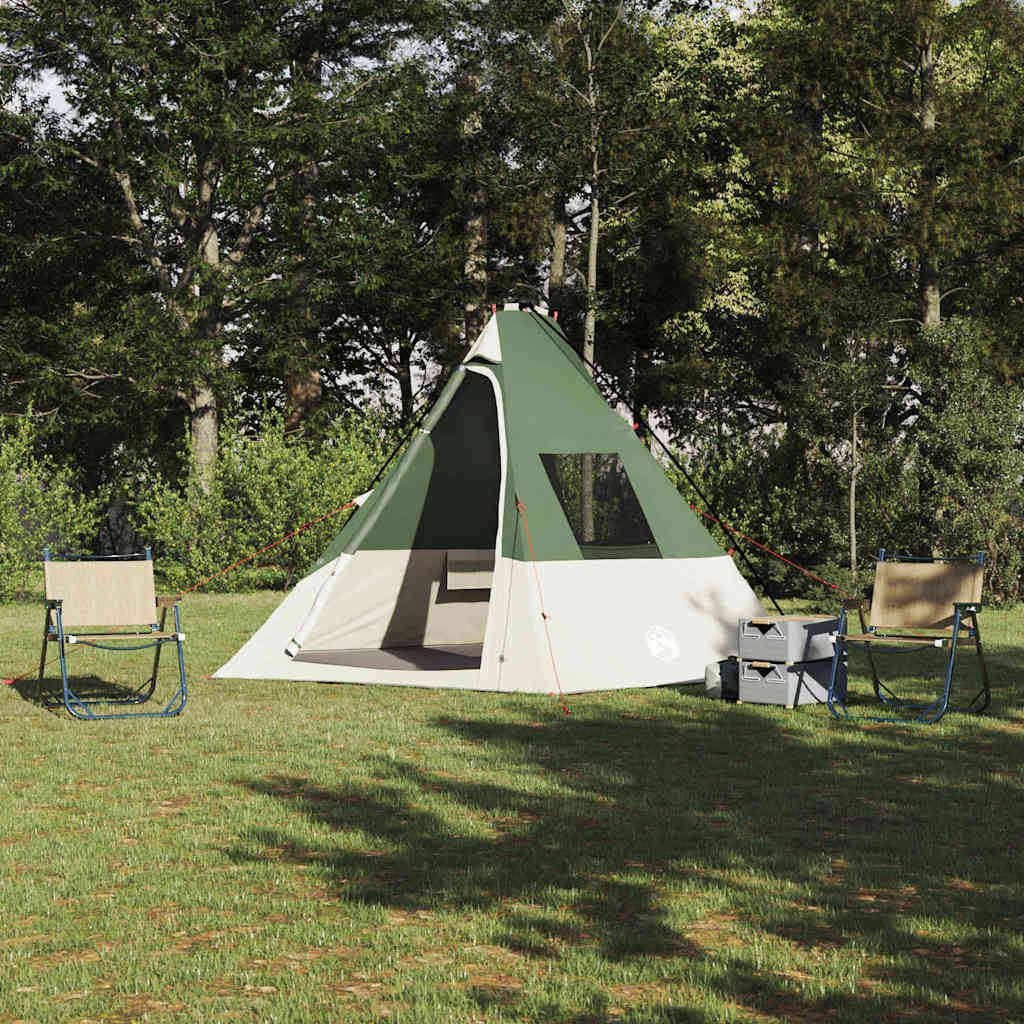 Tipi Zelt mit Dach mit Speicher Grün 383 x 338 x 217 cm Taft