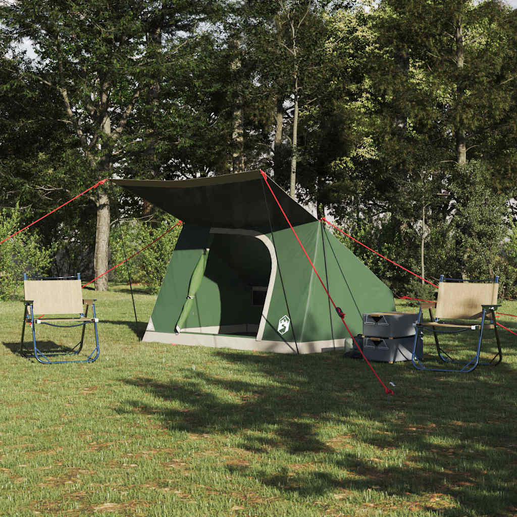 Campingzelt mit Dach mit Speicher Grün 223 x 163 x 130 cm Taft