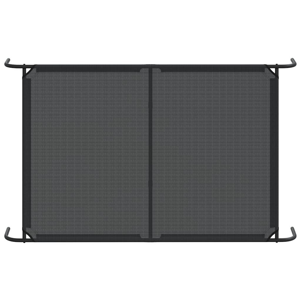 Hundebett Erhöht Schwarz 150x90x20 cm Textilene und Stahl