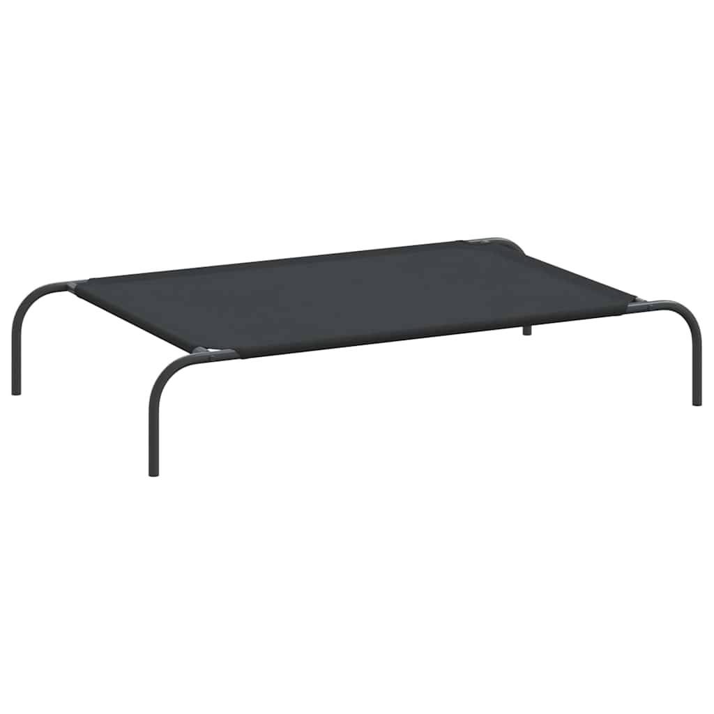 Hundebett Erhöht Schwarz 110x65x20 cm Oxford-Gewebe und Stahl