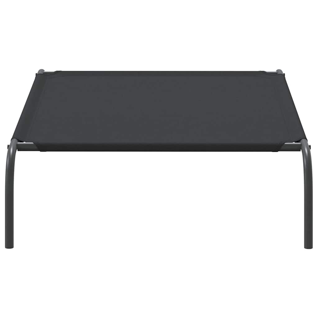 Hundebett Erhöht Schwarz 110x65x20 cm Oxford-Gewebe und Stahl