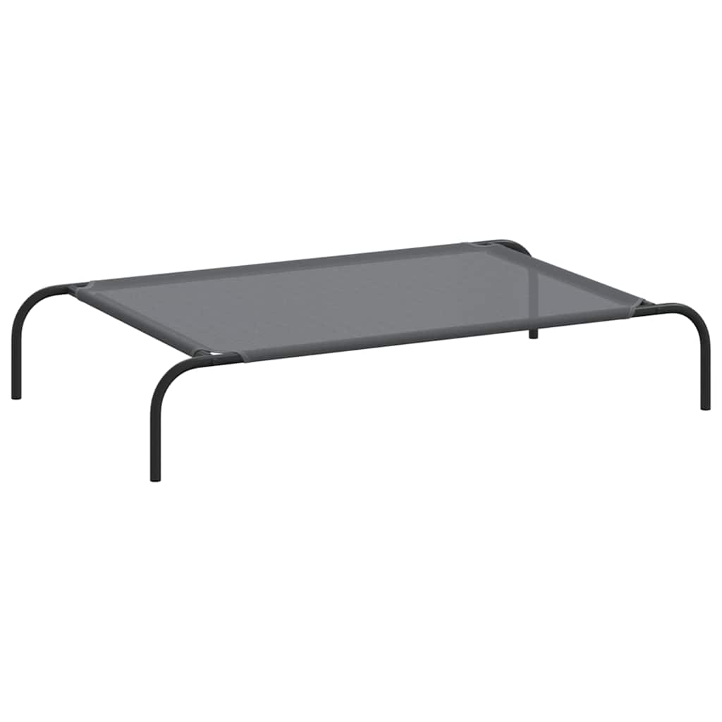 Hundebett Erhöht Grau 110x65x20 cm Textilene und Stahl