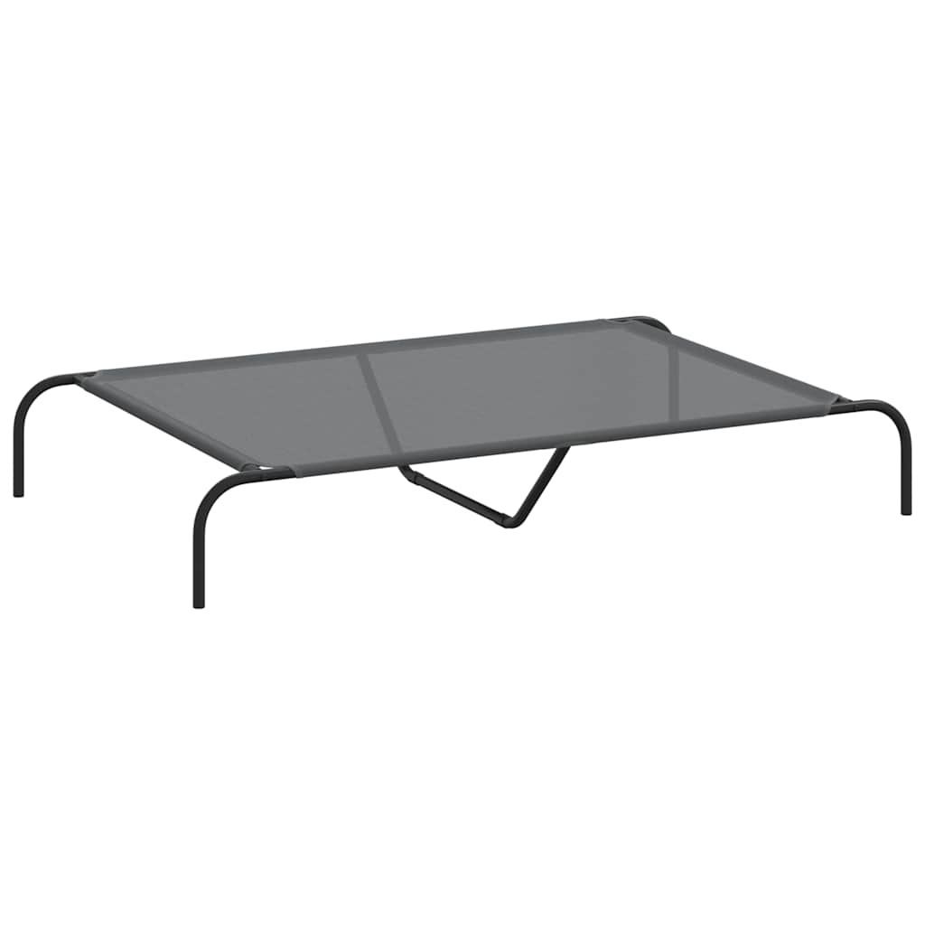 Hundebett Erhöht Grau 130x80x20 cm Textilene und Stahl