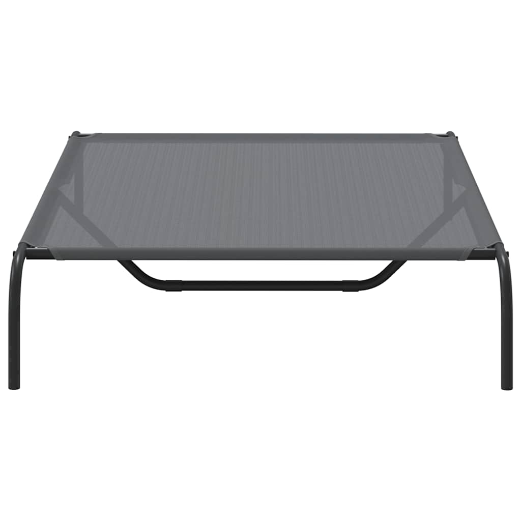 Hundebett Erhöht Grau 130x80x20 cm Textilene und Stahl
