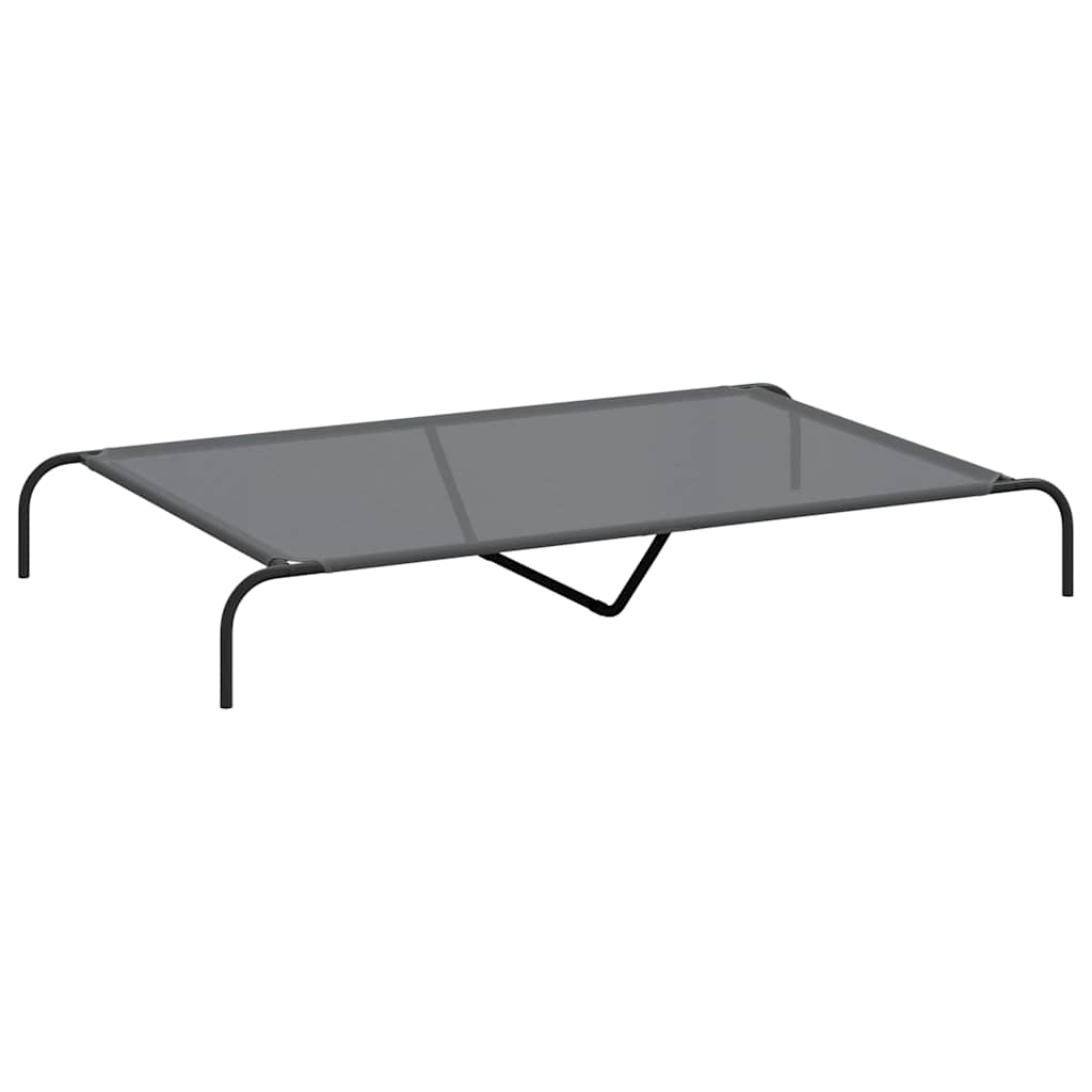 Hundebett Erhöht Grau 150x90x20 cm Textilene und Stahl