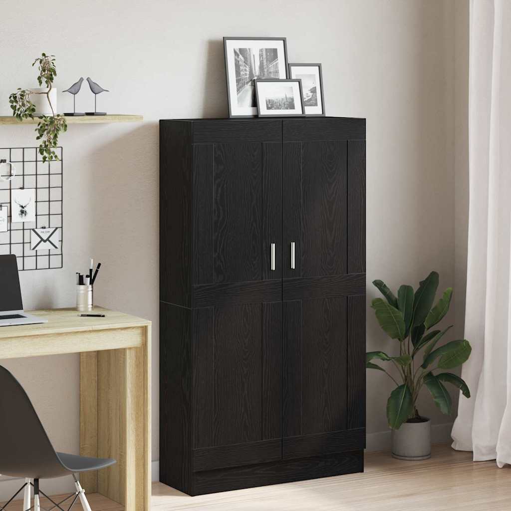Bücherregal Schwarz Eichen-Optik 82,5 x 30,5 x 150 cm