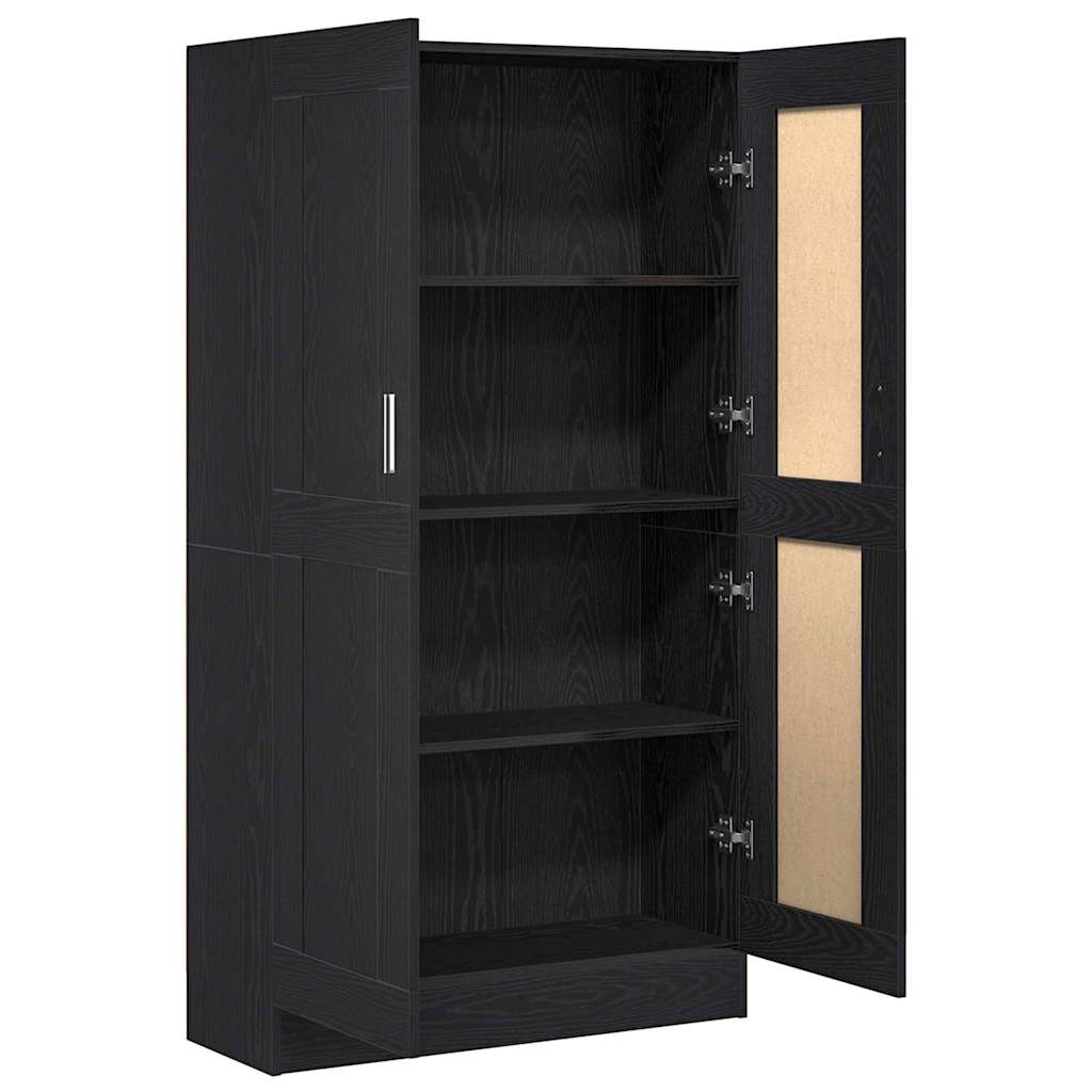 Bücherregal Schwarz Eichen-Optik 82,5 x 30,5 x 150 cm