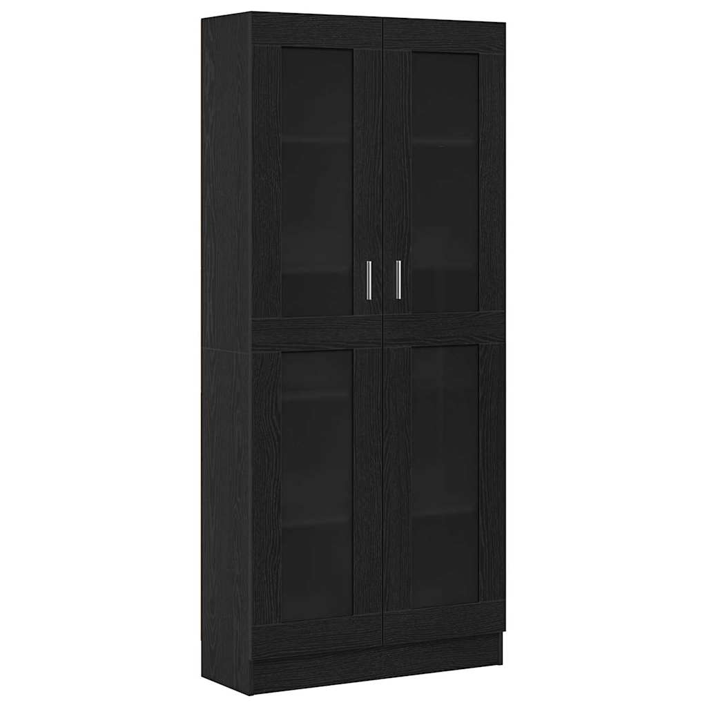 Bücherregal Schwarz Eichen-Optik 82,5 x 30,5 x 185 cm