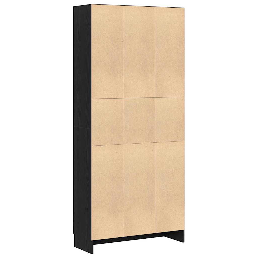 Bücherregal Schwarz Eichen-Optik 82,5 x 30,5 x 185 cm