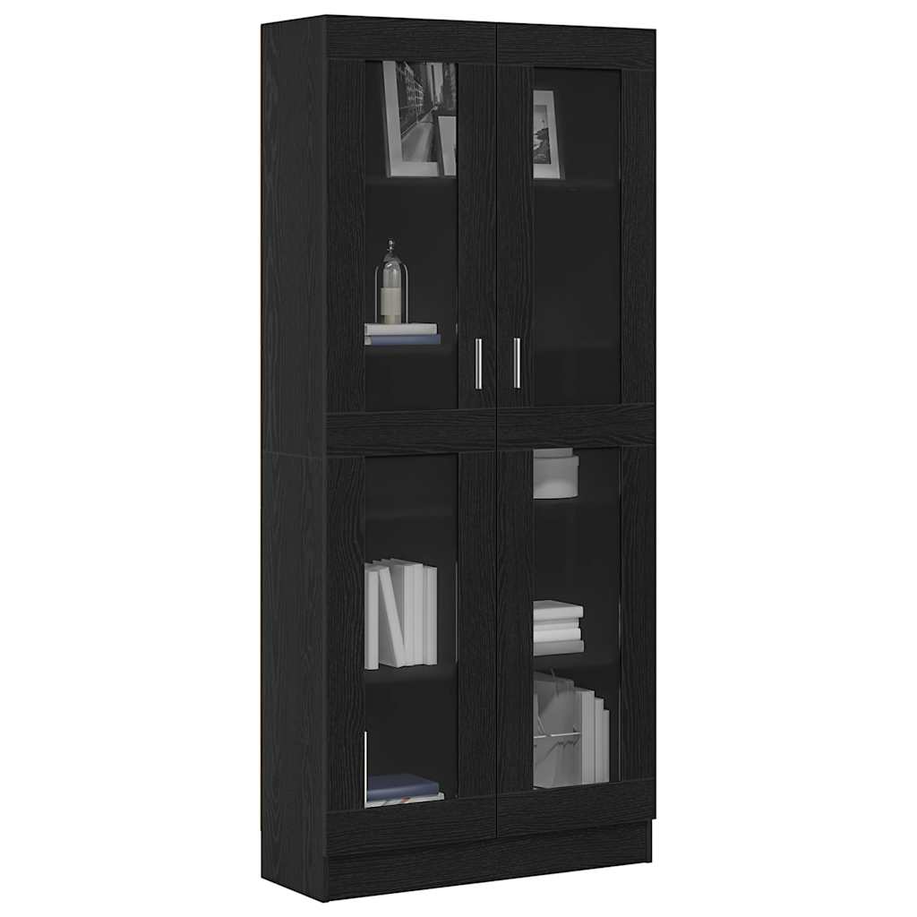 Bücherregal Schwarz Eichen-Optik 82,5 x 30,5 x 185 cm