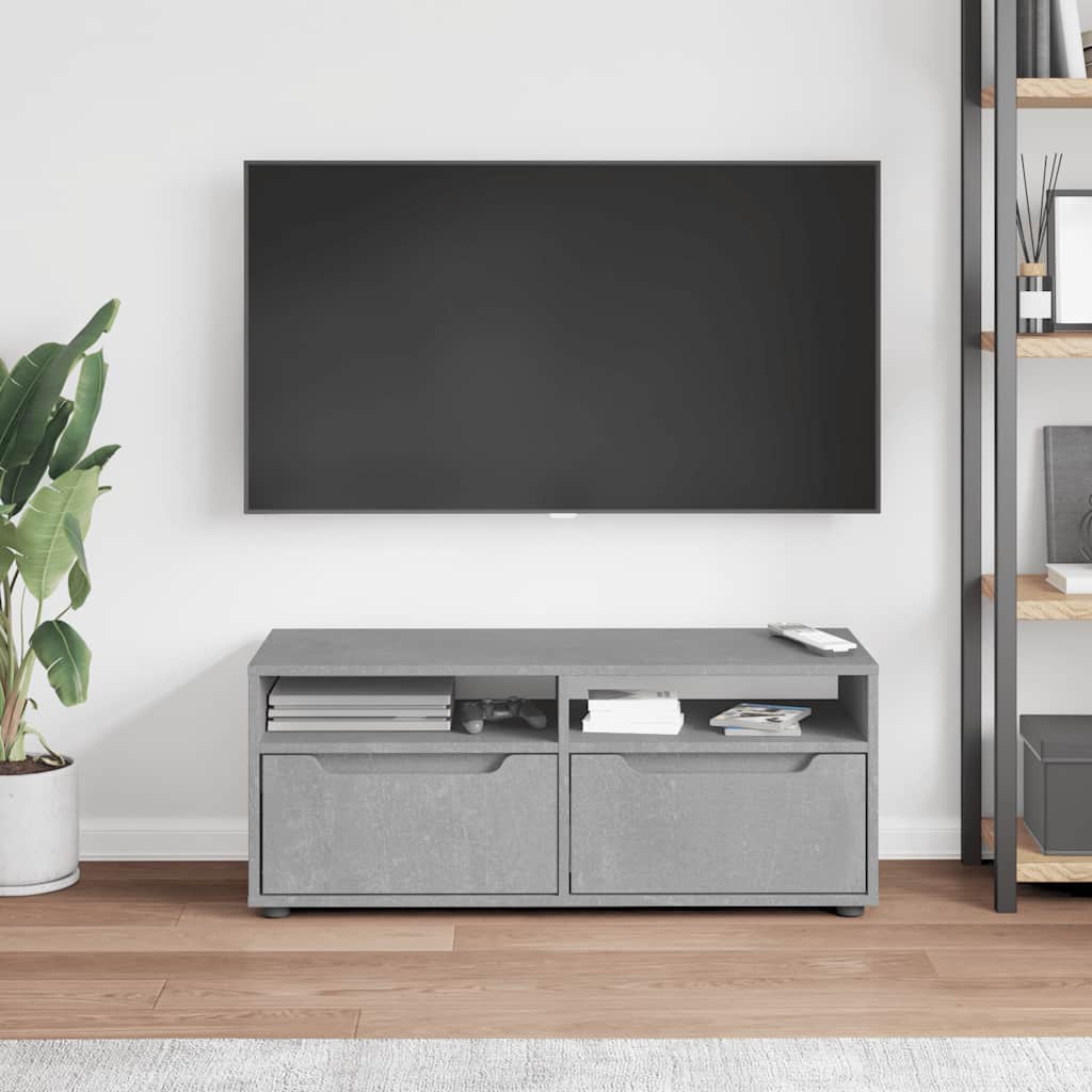 TV-Schrank VISNES Betongrau 100x40x38 cm Holzwerkstoff