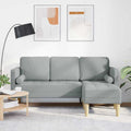 Sofa Set mit Kissen Hellgrau Polyester