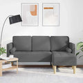 Sofa Set mit Kissen Dunkelgrau Polyester