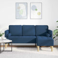 Sofa Set mit Kissen Blau Polyester
