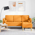Sofa Set mit Kissen Dunkelgelb Polyester