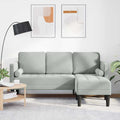Sofa Set mit Kissen Hellgrau Polyester