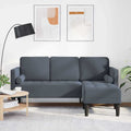 Sofa Set mit Kissen Dunkelgrau Polyester