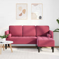 Sofa Set mit Kissen Weinrot Polyester