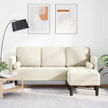 Sofa Set mit Kissen Creme Polyester