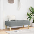 Bank mit Kissen Hellgrau 113 x 57 x 39 cm Stoff