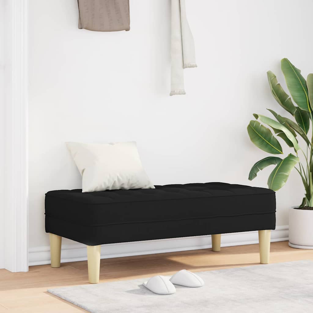 Bank mit Kissen Schwarz 113 x 57 x 39 cm Stoff