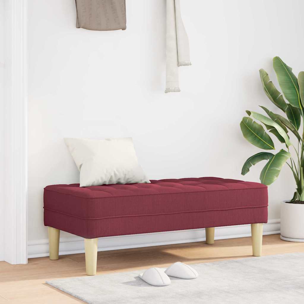 Bank mit Kissen Weinrot 113 x 57 x 39 cm Stoff