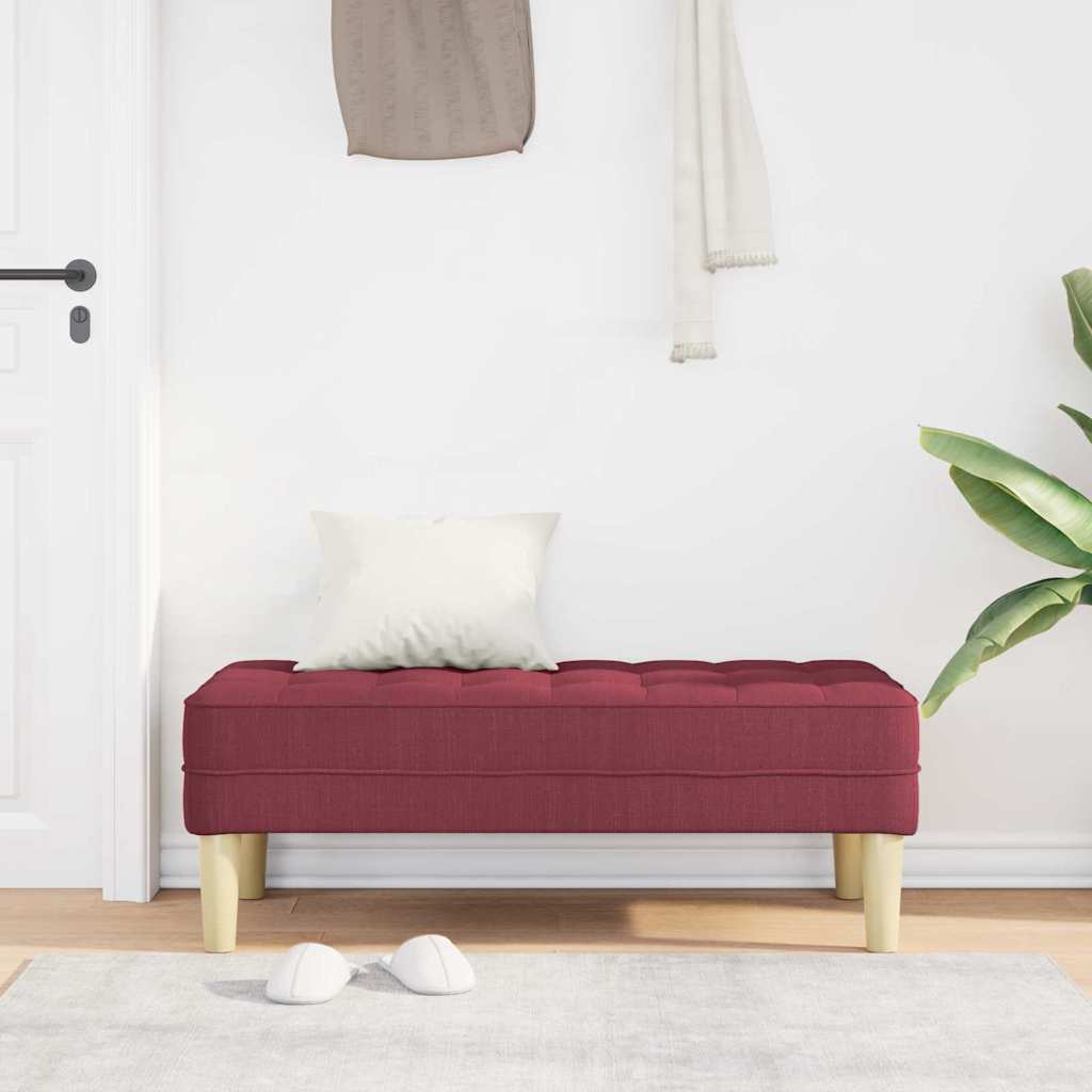 Bank mit Kissen Weinrot 113 x 57 x 39 cm Stoff
