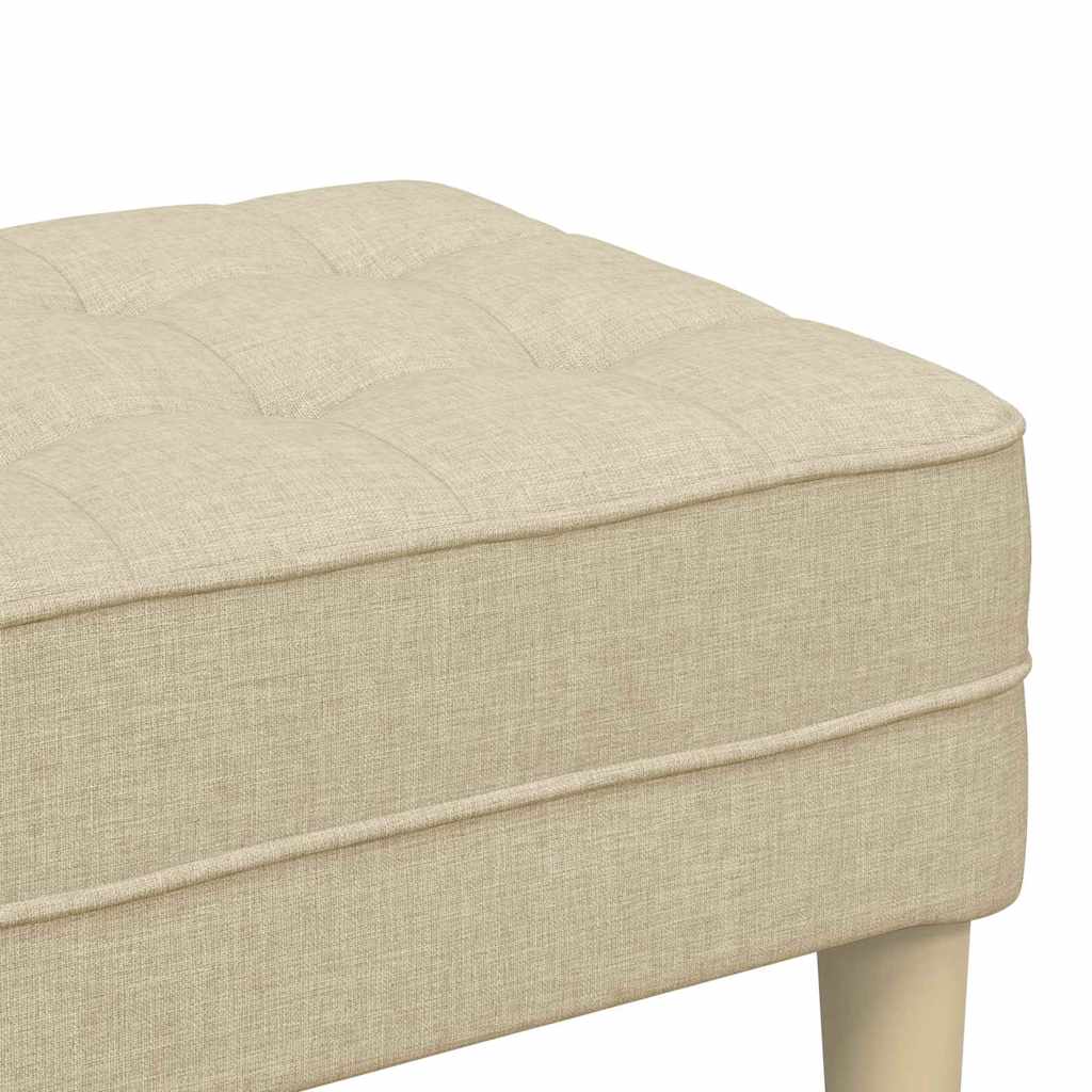 Bank mit Kissen Creme 113 x 57 x 39 cm Stoff
