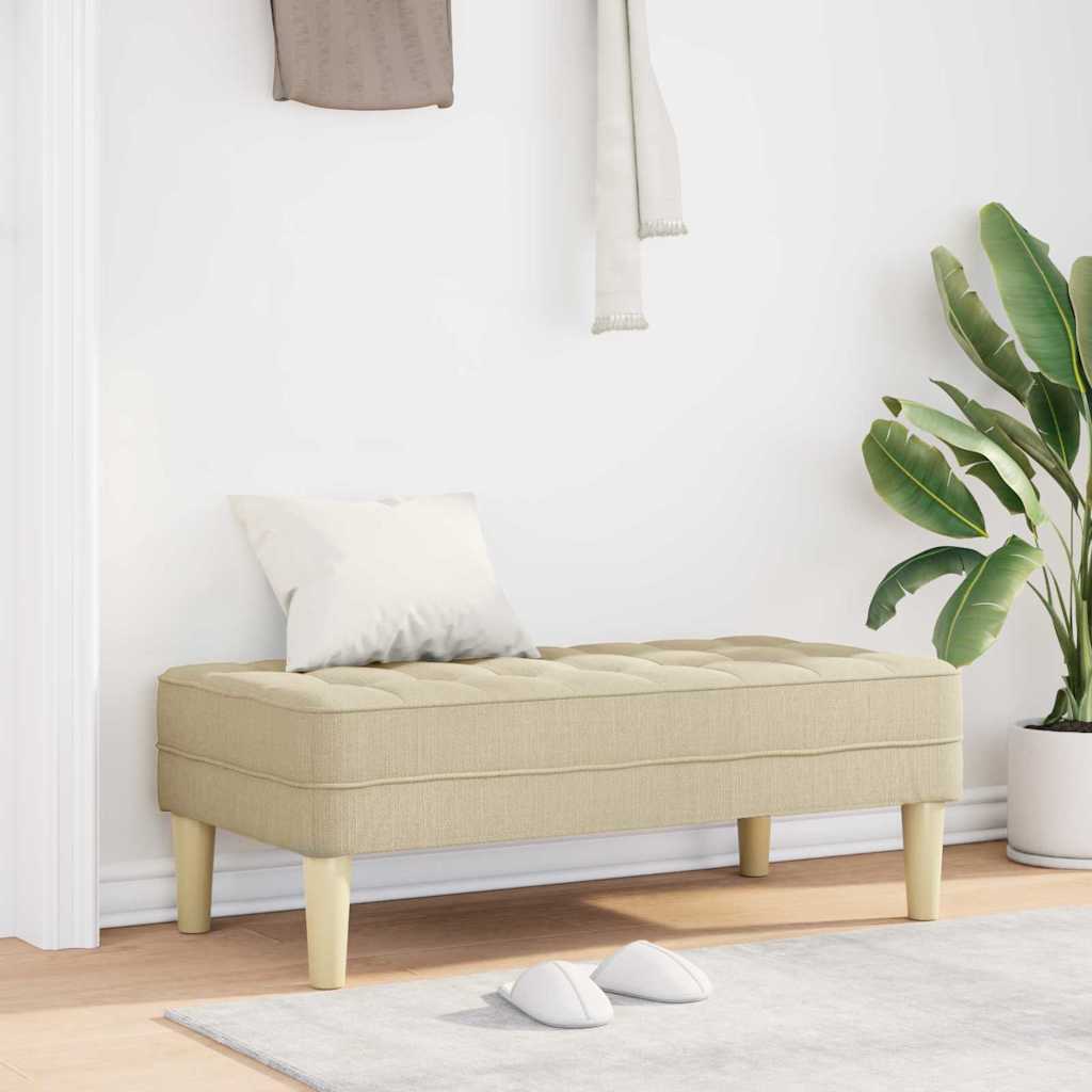 Bank mit Kissen Creme 113 x 57 x 39 cm Stoff