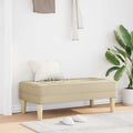 Bank mit Kissen Creme 113 x 57 x 39 cm Stoff
