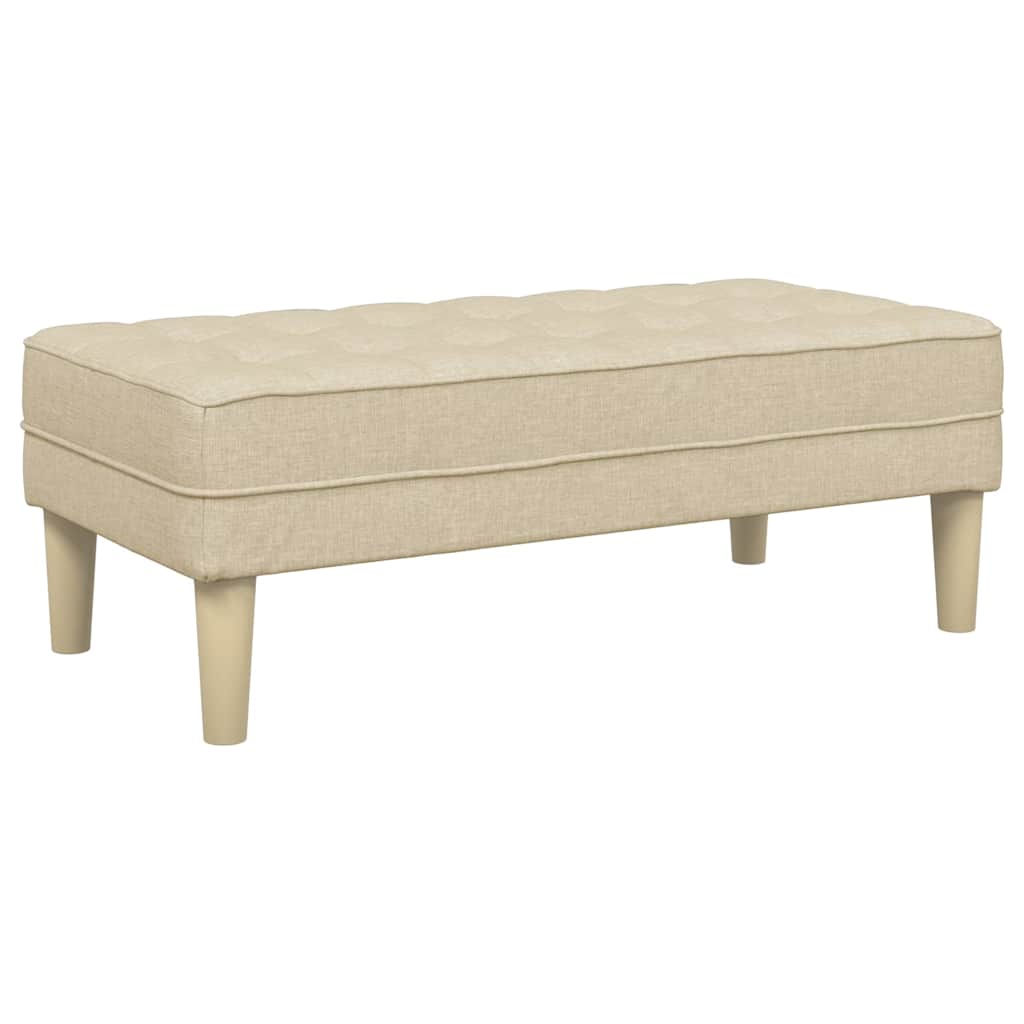 Bank mit Kissen Creme 113 x 57 x 39 cm Stoff