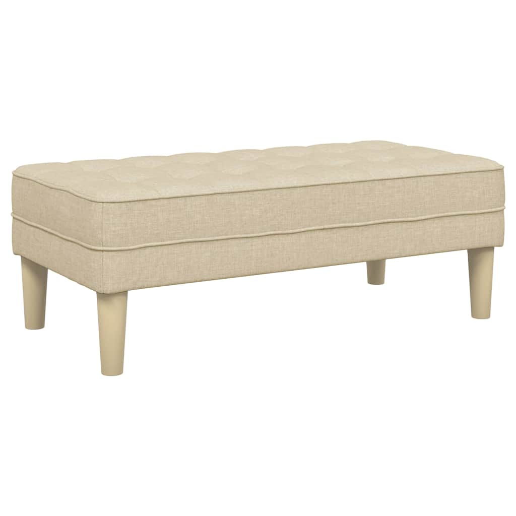Bank mit Kissen Creme 113 x 57 x 39 cm Stoff