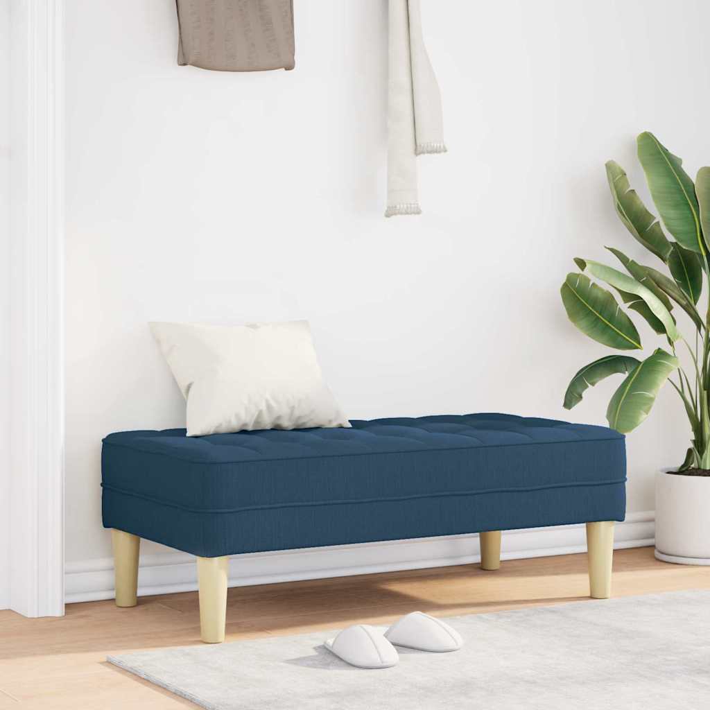 Bank mit Kissen Blau 113 x 57 x 39 cm Stoff