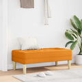 Bank mit Kissen Dunkelgelb 113 x 57 x 39 cm Stoff