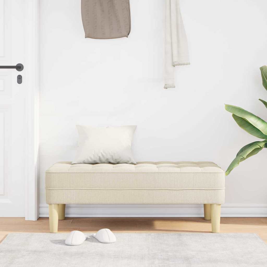 Bank mit Kissen Leinen 113 x 57 x 39 cm Stoff
