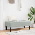 Bank mit Kissen Hellgrau 113 x 57 x 39 cm Samt